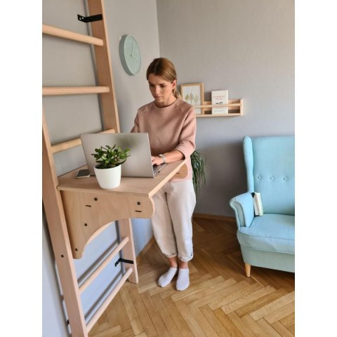 DRABINKA Z DREWNIANYM DO PODCIĄGANIA Z BIURKIEM BENCHK 112