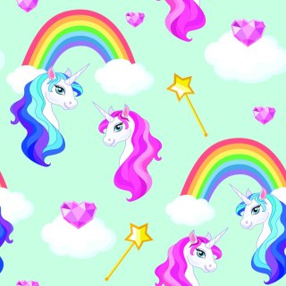 Tapeta Dla Dzieci - Magiczne Kolorowe Jednorożce