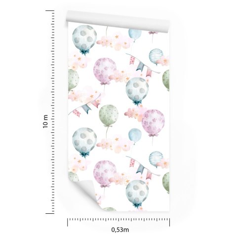 Tapeta Balony W Delikatnych Kolorach