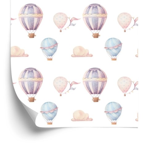 Tapeta Do Pokoju Dziecka, Pastelowe Balony, Chmury