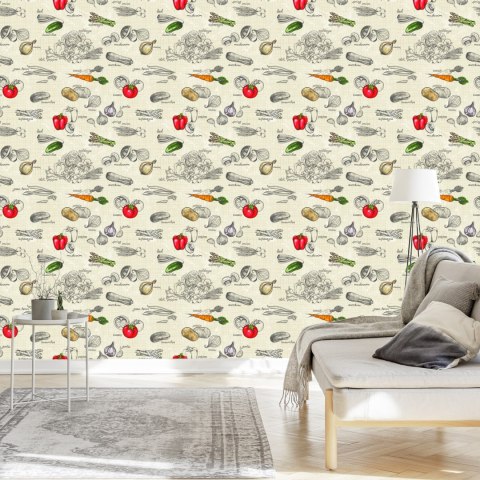 Tapeta Bukiet Warzywny Vintage