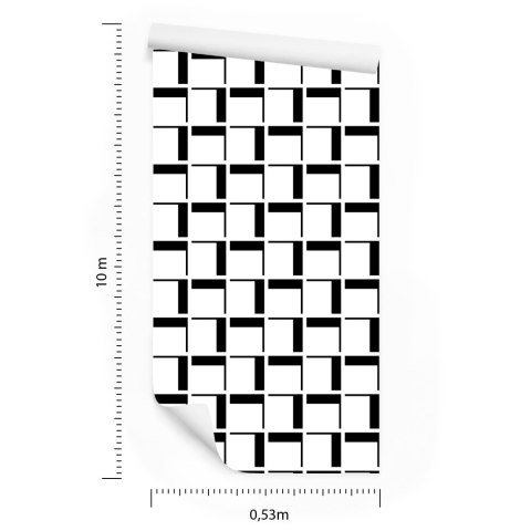Tapeta 3D Geometryczna W Kratę Do Salonu, Biura