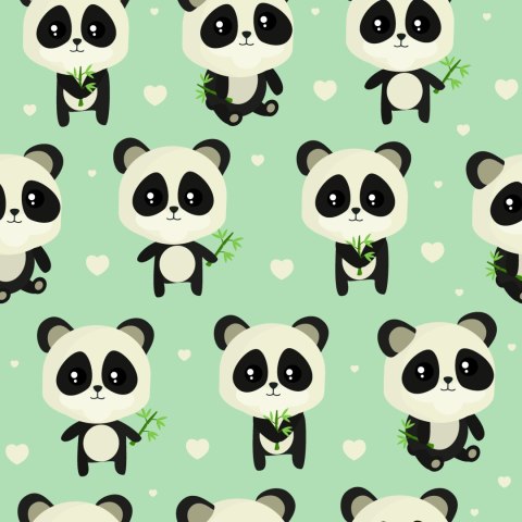 Tapeta Pandy Z Liśćmi