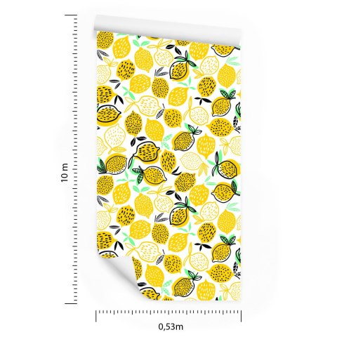 Tapeta Do Kuchni - Cytryny W Stylu Skandynawskim