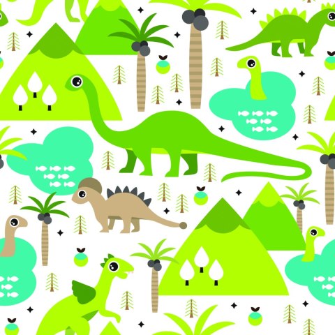 Tapeta Dinozaury Jeziora Drzewa Do Pokoju Chłopca