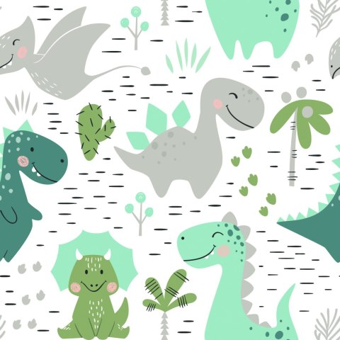Tapeta Do Pokoju Dziecka Dinozaury Kaktusy
