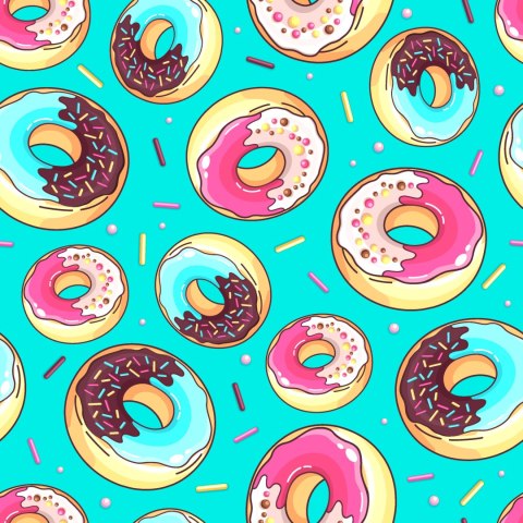 Tapeta Kolorowe Pączki Z Posypką