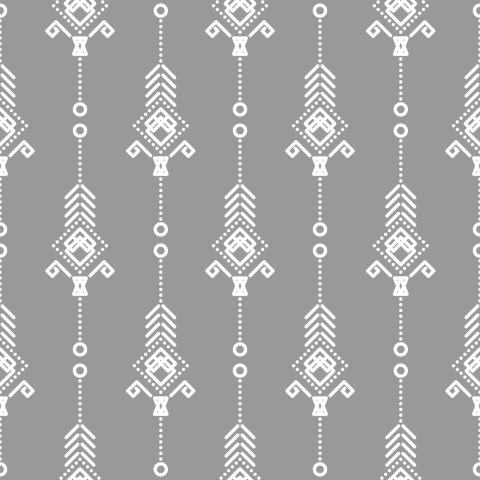 Tapeta Artystyczny Biały Wzór W Stylu Retro