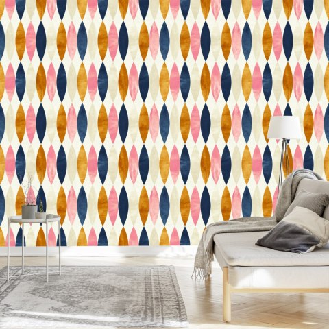 Tapeta Retro Wzory W Pastelowych Barwach