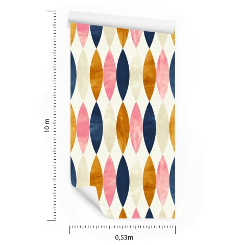 Tapeta Retro Wzory W Pastelowych Barwach