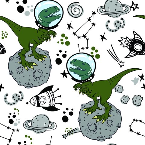 Tapeta Do Pokoju Dziecka, Dinozaury Kosmos Gwiazdy