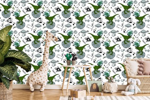 Tapeta Do Pokoju Dziecka, Dinozaury Kosmos Gwiazdy