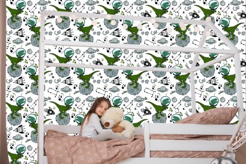Tapeta Do Pokoju Dziecka, Dinozaury Kosmos Gwiazdy
