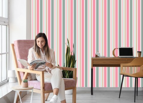 Tapeta Nowoczesna W Paski 3D Do Salonu, Sypialni