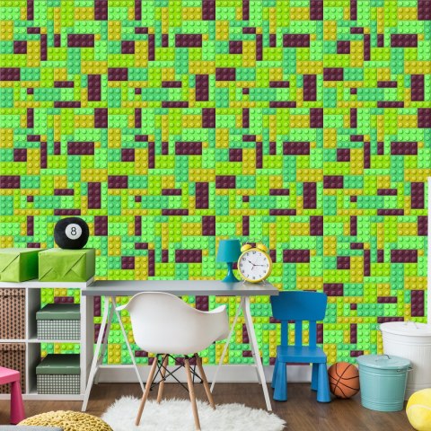 Tapeta Do Pokoju Chłopca Kolorowe Klocki Ozdoba 3D