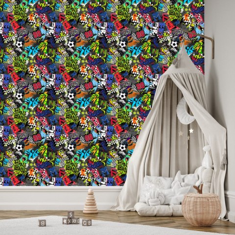 Tapeta Sportowa Dla Chłopca Piłka Nożna Graffiti