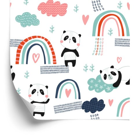 Tapeta Pandy Z Tęczą W Tle