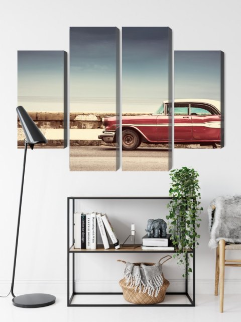 Obraz Wieloczęściowy Stare Amerykańskie Auto W Stylu Retro