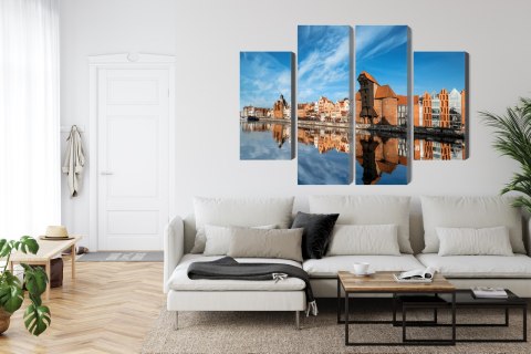 Obraz Wieloczęściowy Panorama Gdańska Z Widokiem Na Rzekę