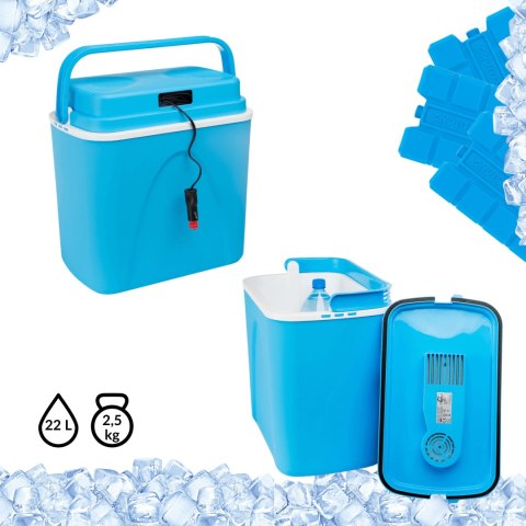 Lodówka samochodowa elektryczna 22L KAMAI CB, zasilanie 12V, niebieska