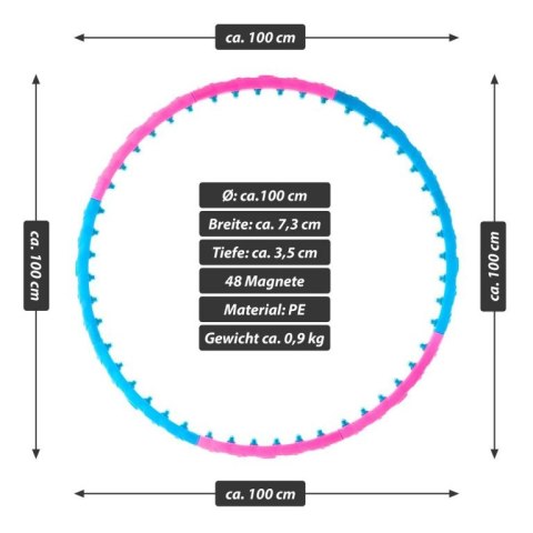 MAXXIVA Obręcz do masażu Hula Hoop, 100 cm, niebiesko-różowa