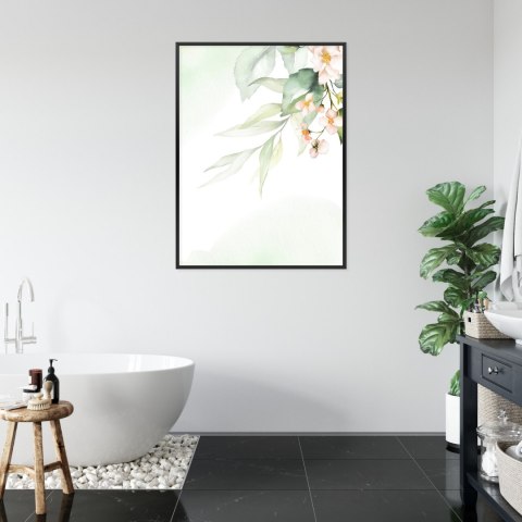 Plakat Akwarelowe Kwiatowe Detale Rama Aluminiowa Kolor Czarny
