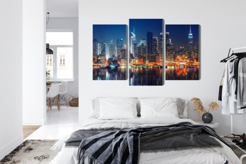 Obraz Wieloczęściowy Panoramiczny Widok Na Manhattan Nocą