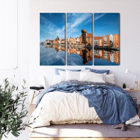 Obraz Wieloczęściowy Panorama Gdańska Z Widokiem Na Rzekę
