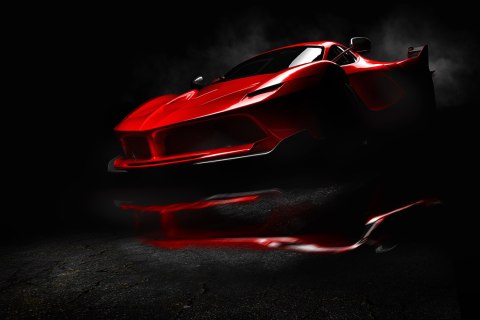 Obraz Wieloczęściowy Czerwony Samochód Sportowy 3D