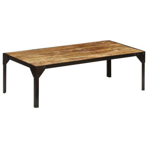 Stolik kawowy, surowe drewno mango i stal, 110 cm