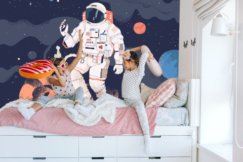 Fototapeta Astronauta W Kosmosie I Planety