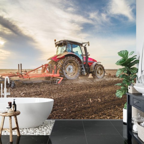 Fototapeta Traktor Pracujący Na Polu