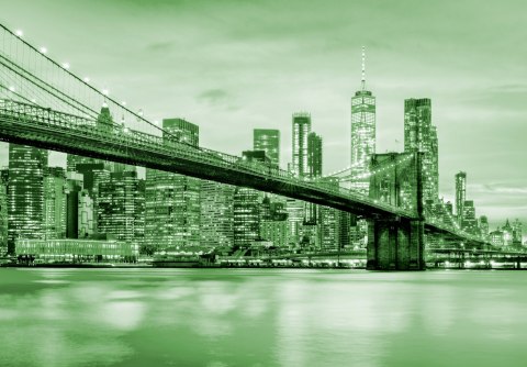 Fototapeta Brooklyn Bridge Nyc W Kolorze Zielonym