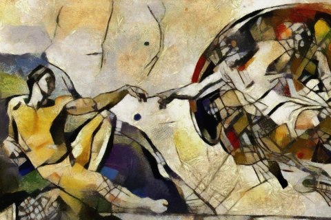 Obraz Na Płótnie Stworzenie Adama Na Styl Pablo Picasso