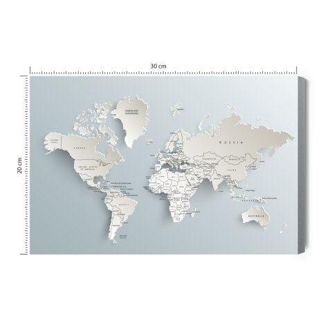 Obraz Na Płótnie Mapa Świata Z Efektem 3D