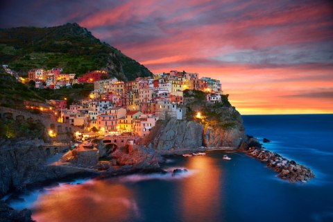 Obraz Na Płótnie Miasto Manarola, Włochy