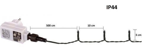 Świąteczne LED oświetlenie - 5 m, 50 LED, zimna biel, pilot