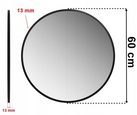 Lustro ścienne loftowe Sander 60 cm czarne