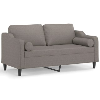 2-osobowa sofa z poduszkami, kolor taupe, 140 cm, tkanina