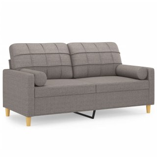 2-osobowa sofa z poduszkami, taupe, 140 cm, tkanina