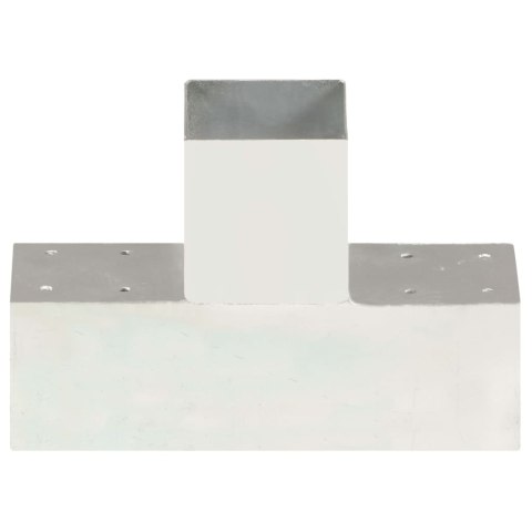 Łączniki w kształcie T, 4 szt., galwanizowany metal, 91x91 mm