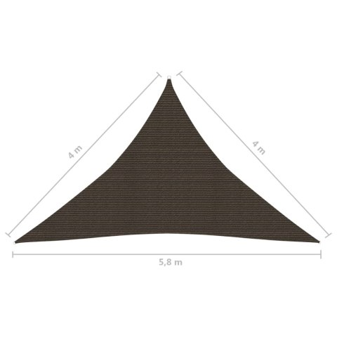 Żagiel przeciwsłoneczny, 160 g/m², brązowy, 4x4x5,8 m, HDPE