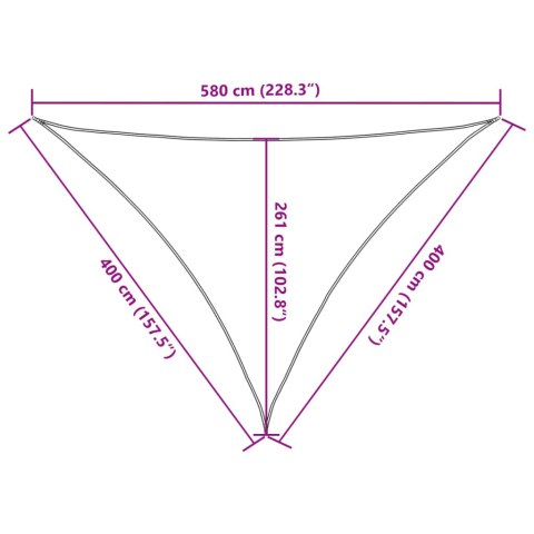 Żagiel przeciwsłoneczny, 160 g/m², brązowy, 4x4x5,8 m, HDPE