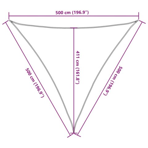 Żagiel przeciwsłoneczny, 160 g/m², czarny, 5x5x5 m, HDPE
