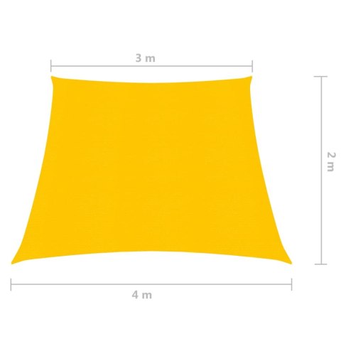 Żagiel przeciwsłoneczny, 160 g/m², żółty, 3/4x2 m, HDPE