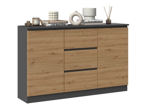 Komoda Malwa 2D3S ANTRACYT DĄB ARTISAN