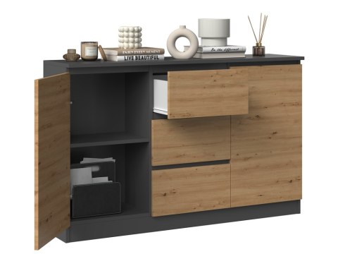 Komoda Malwa 2D3S ANTRACYT DĄB ARTISAN