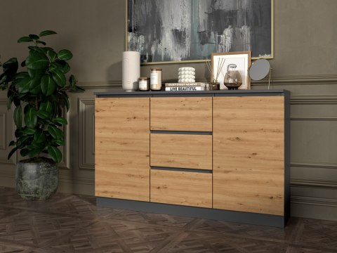 Komoda Malwa 2D3S ANTRACYT DĄB ARTISAN