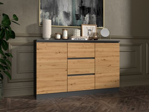 Komoda Malwa 2D3S ANTRACYT DĄB ARTISAN