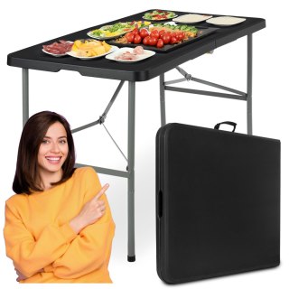 Stół cateringowy składany w walizkę JUNE czarny 120 cm